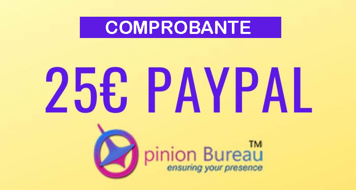 25€ en paypal el 21 de junio del 2022