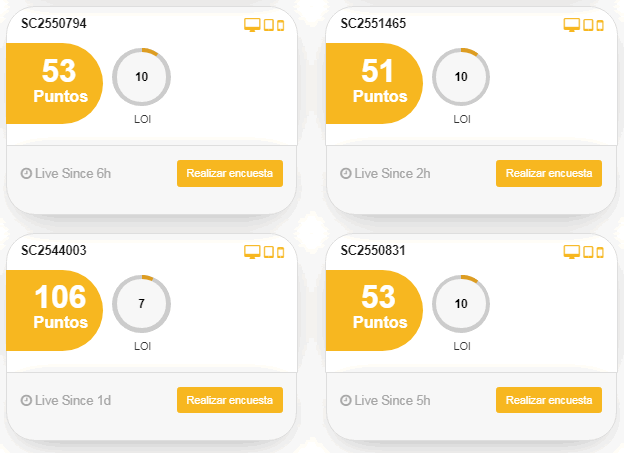 Ejemplo de encuestas en Univox