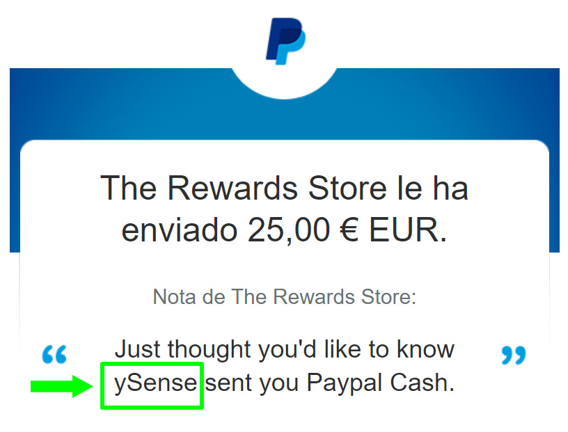 Ysense prueba de pago